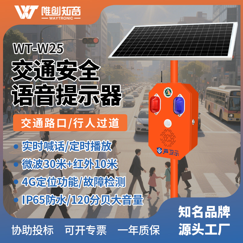WT-W25交通安全太陽能語音宣傳桿